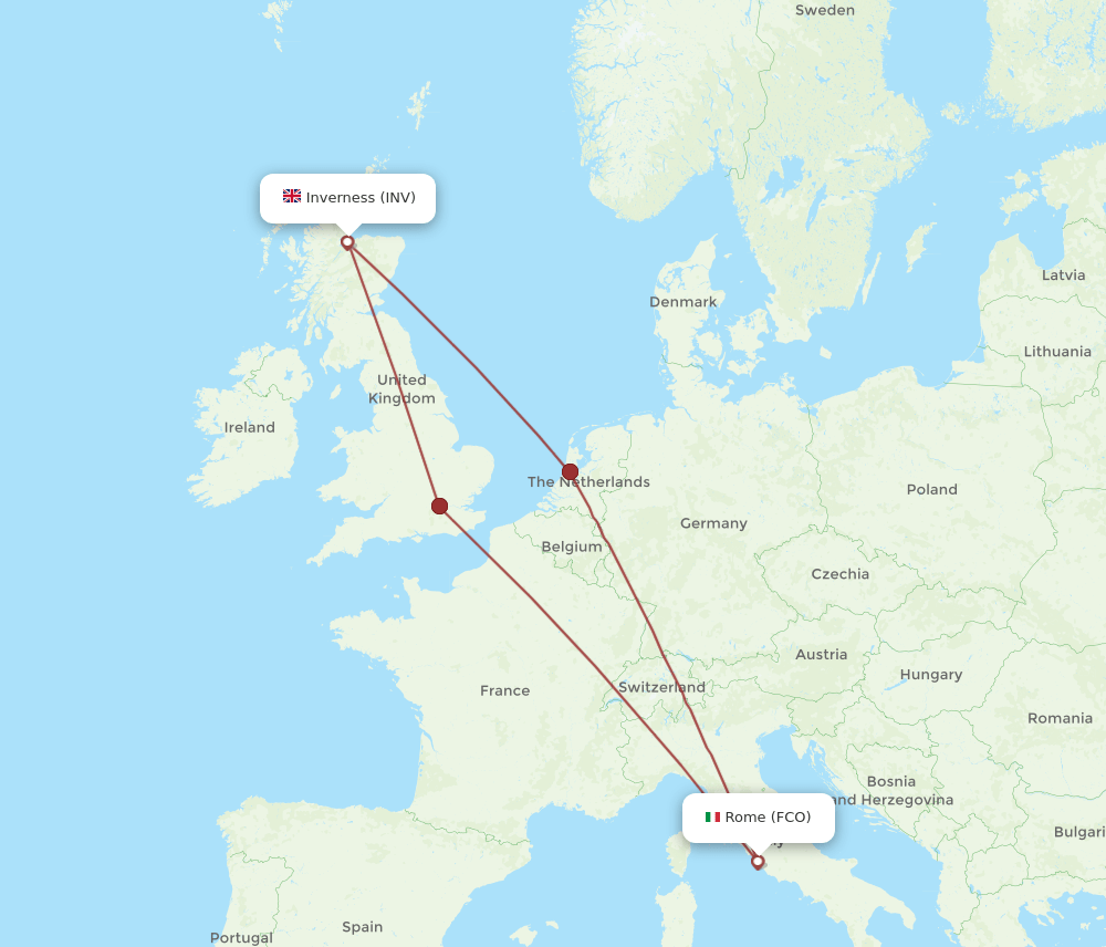 INV-FCO flight routes
