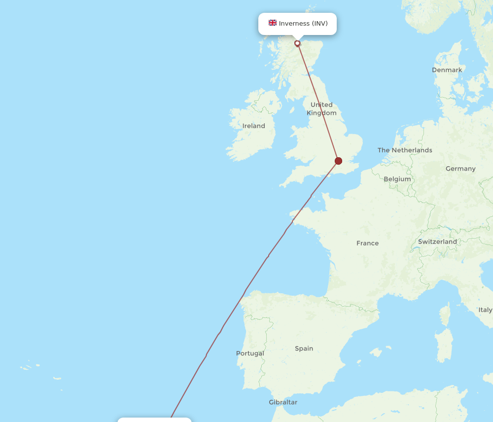 INV-FNC flight routes