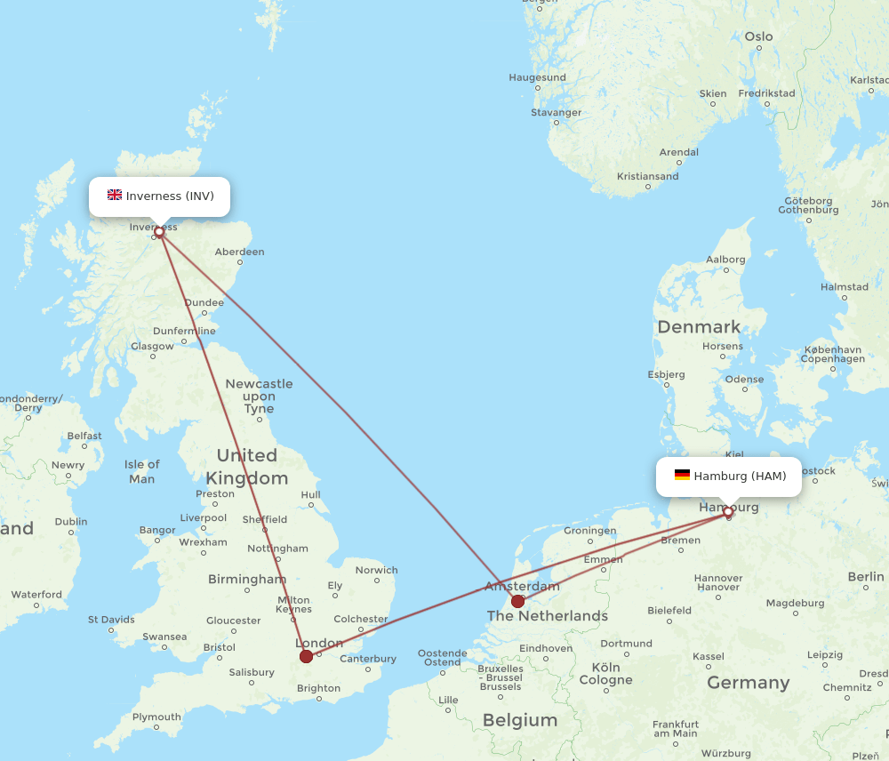 INV-HAM flight routes