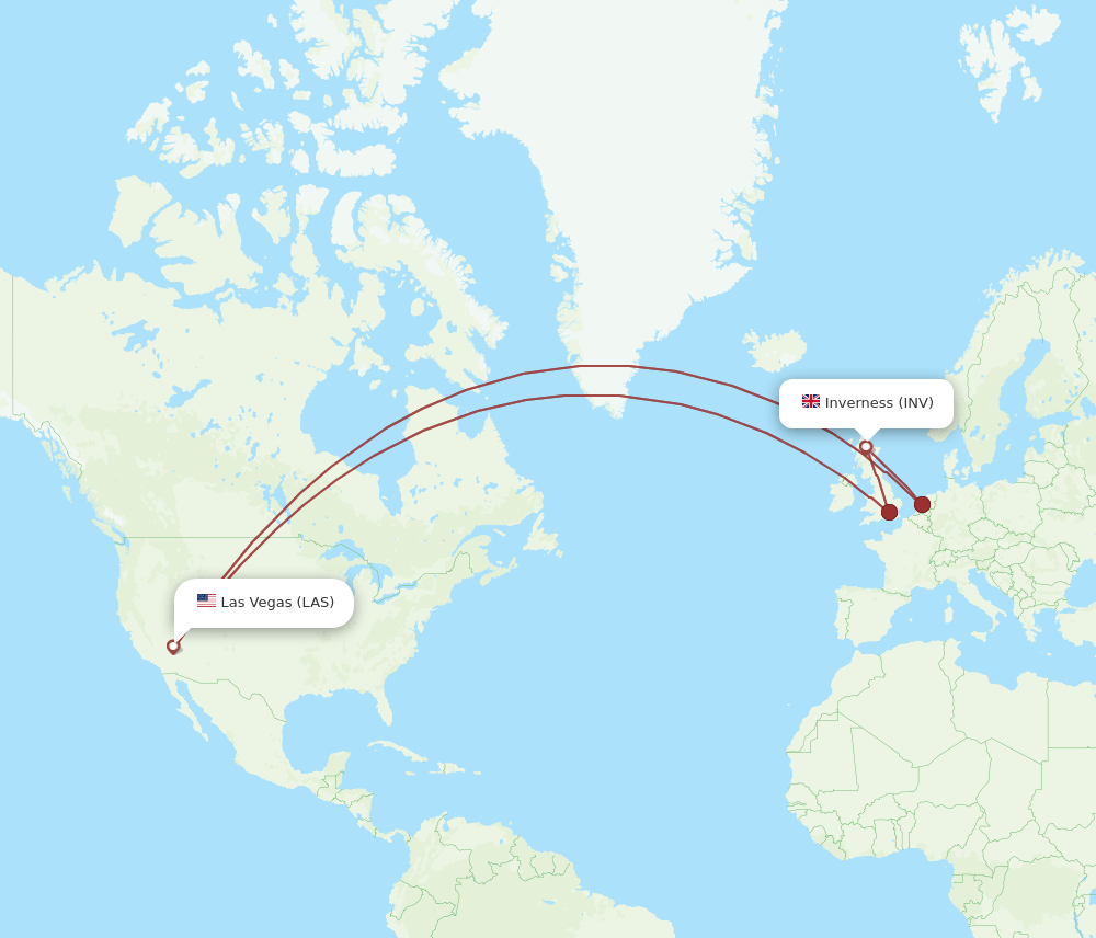 INV-LAS flight routes