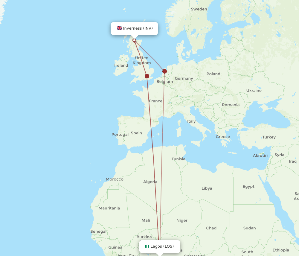 INV-LOS flight routes