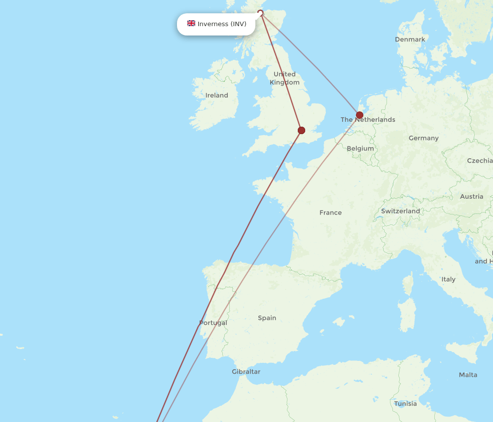 INV-LPA flight routes