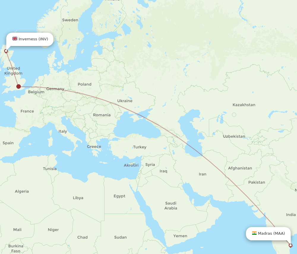 INV-MAA flight routes