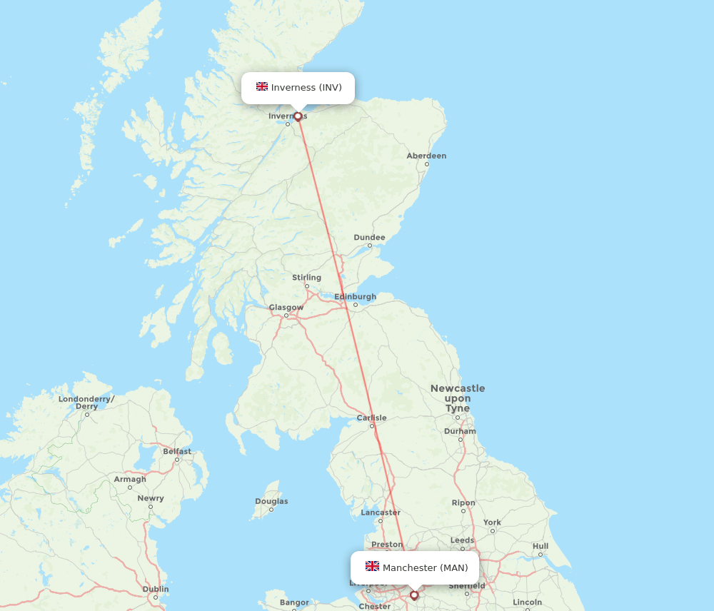 INV to MAN flights and routes map