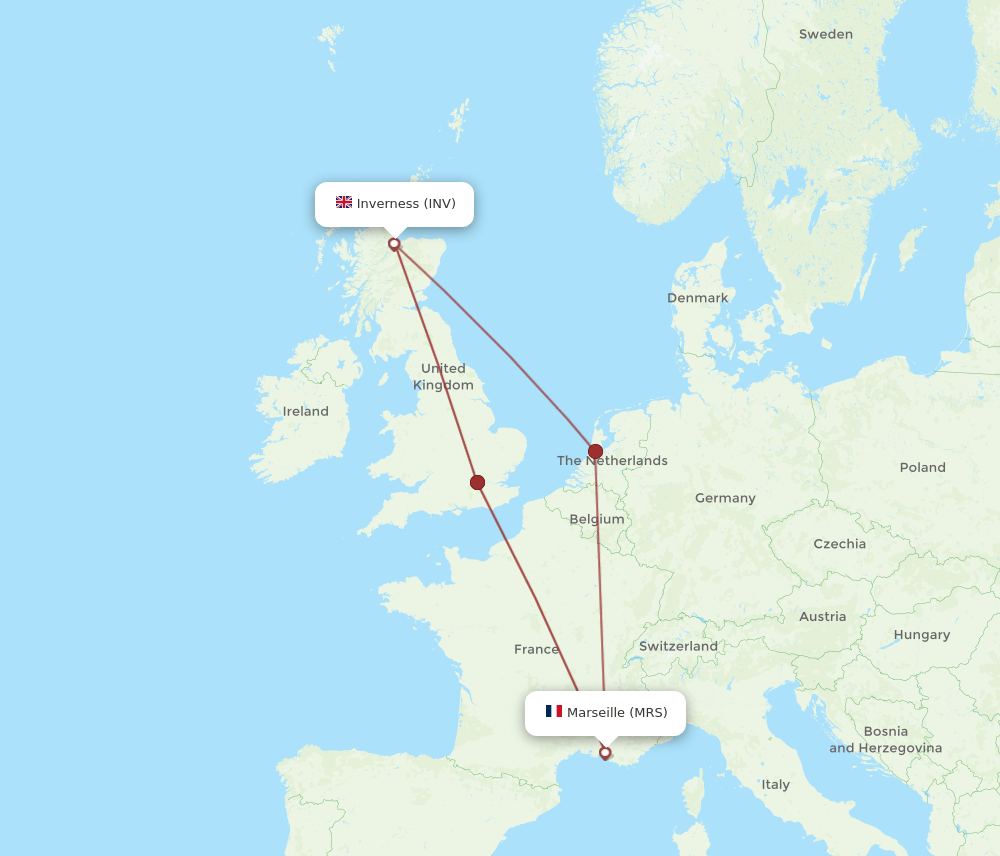 INV-MRS flight routes