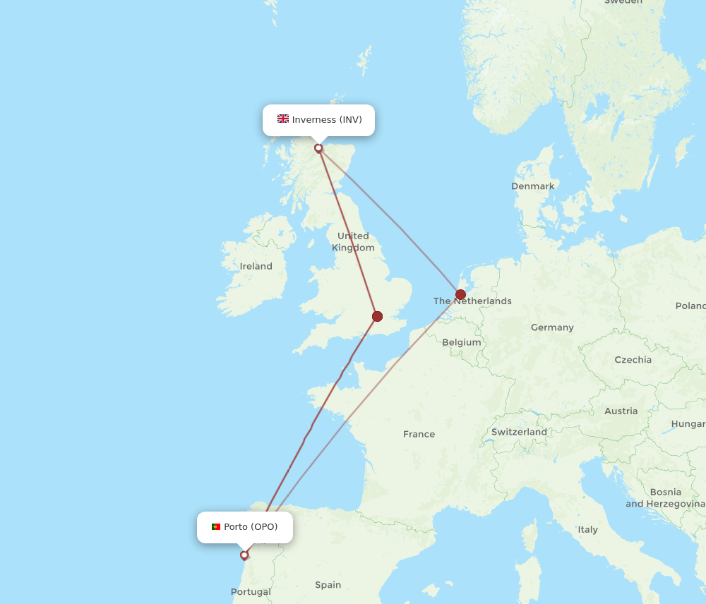 INV-OPO flight routes