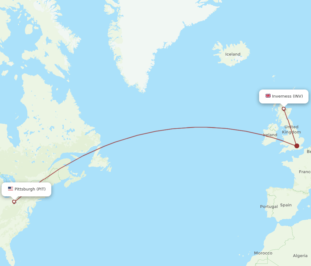 INV-PIT flight routes