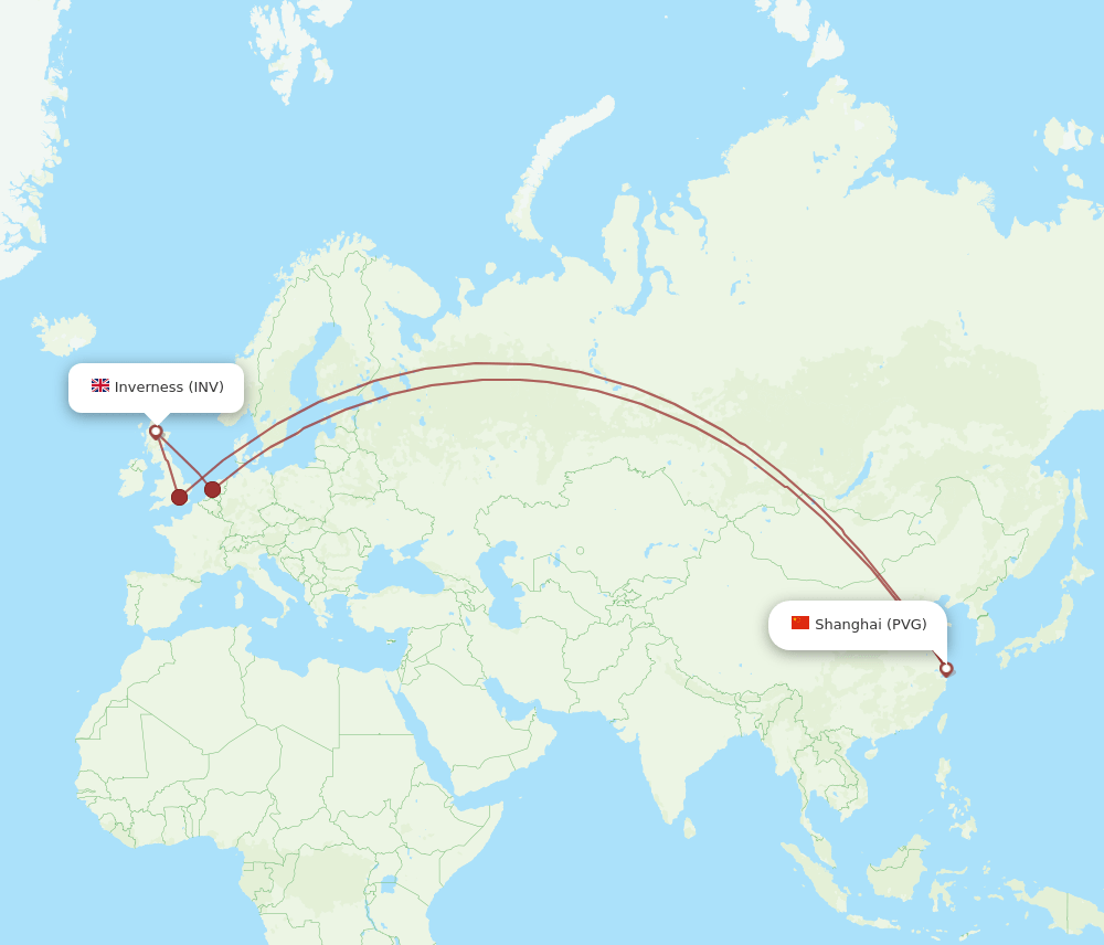 INV-PVG flight routes