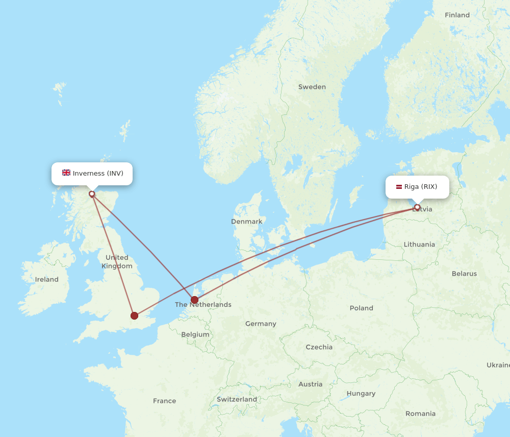 INV-RIX flight routes