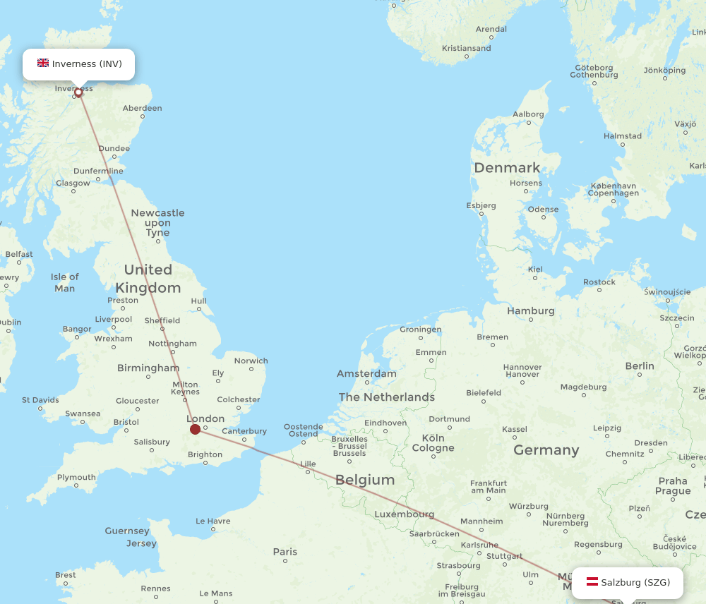 INV-SZG flight routes