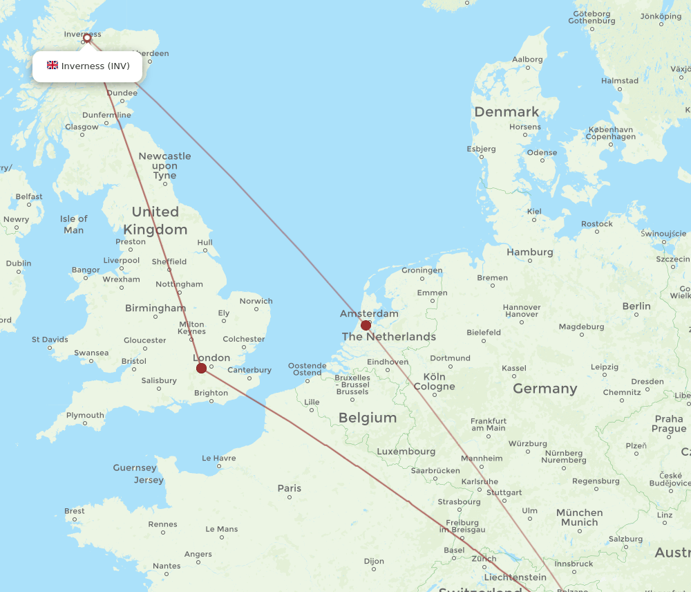 INV-VCE flight routes