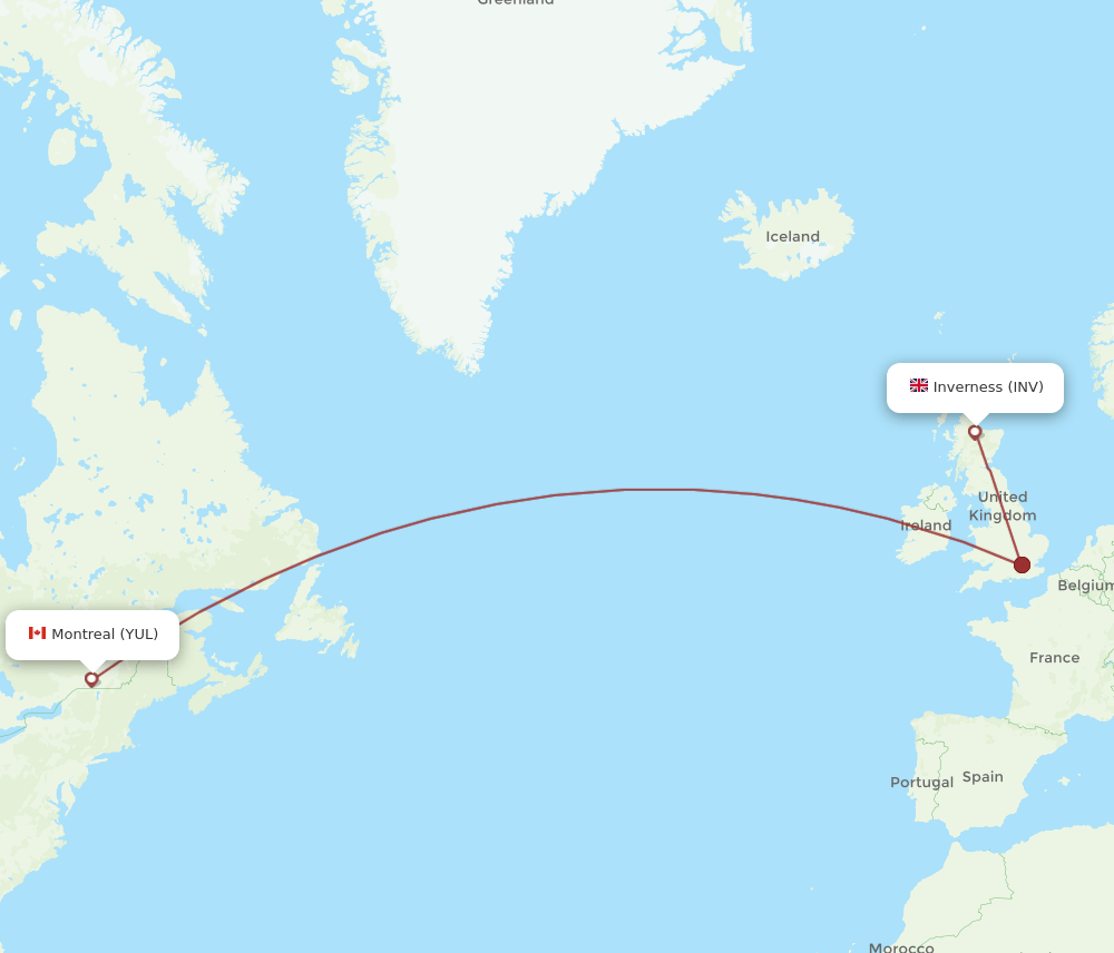INV-YUL flight routes