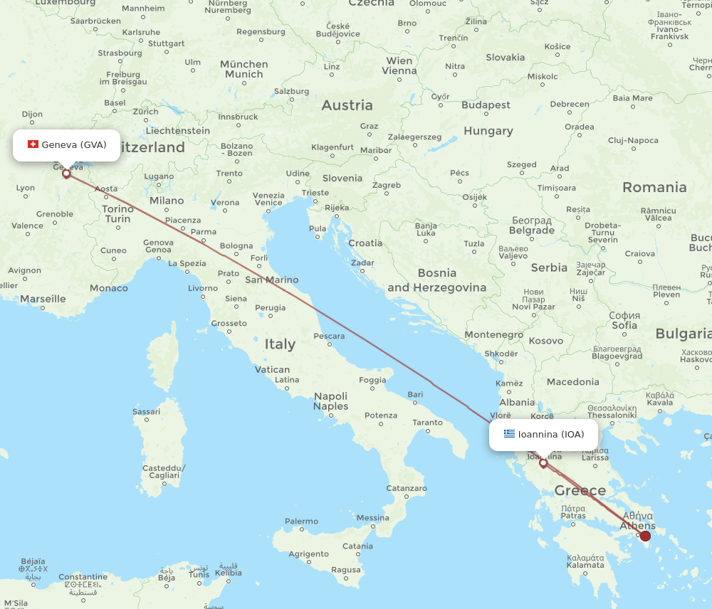 IOA-GVA flight routes