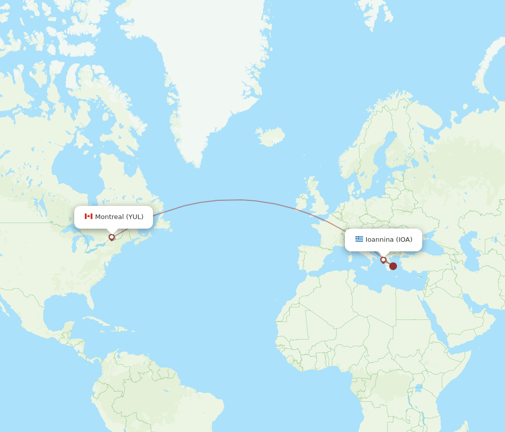 IOA-YUL flight routes