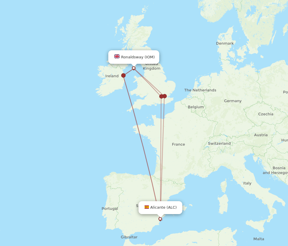 IOM-ALC flight routes
