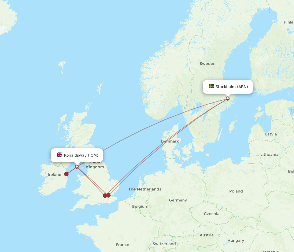 IOM-ARN flight routes