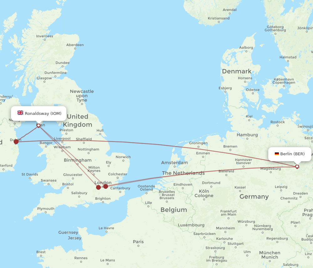 IOM-BER flight routes