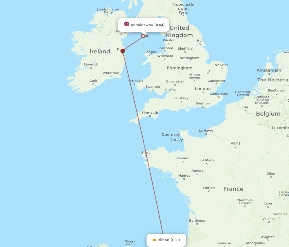 IOM-BIO flight routes