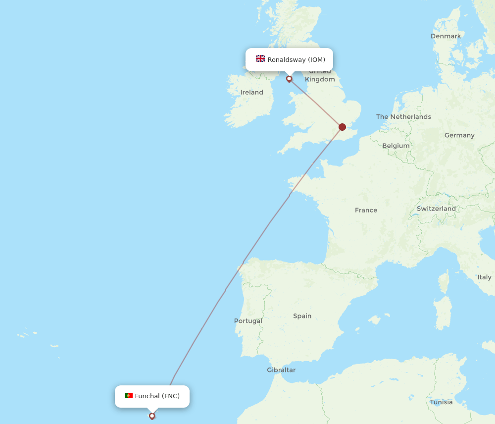 IOM-FNC flight routes
