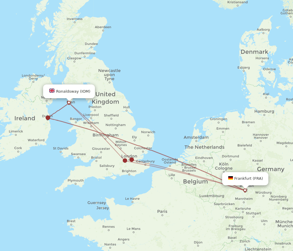 IOM-FRA flight routes