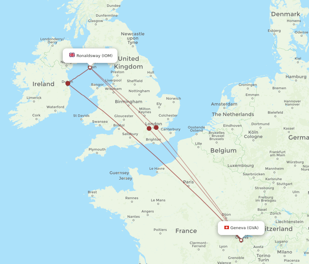IOM-GVA flight routes