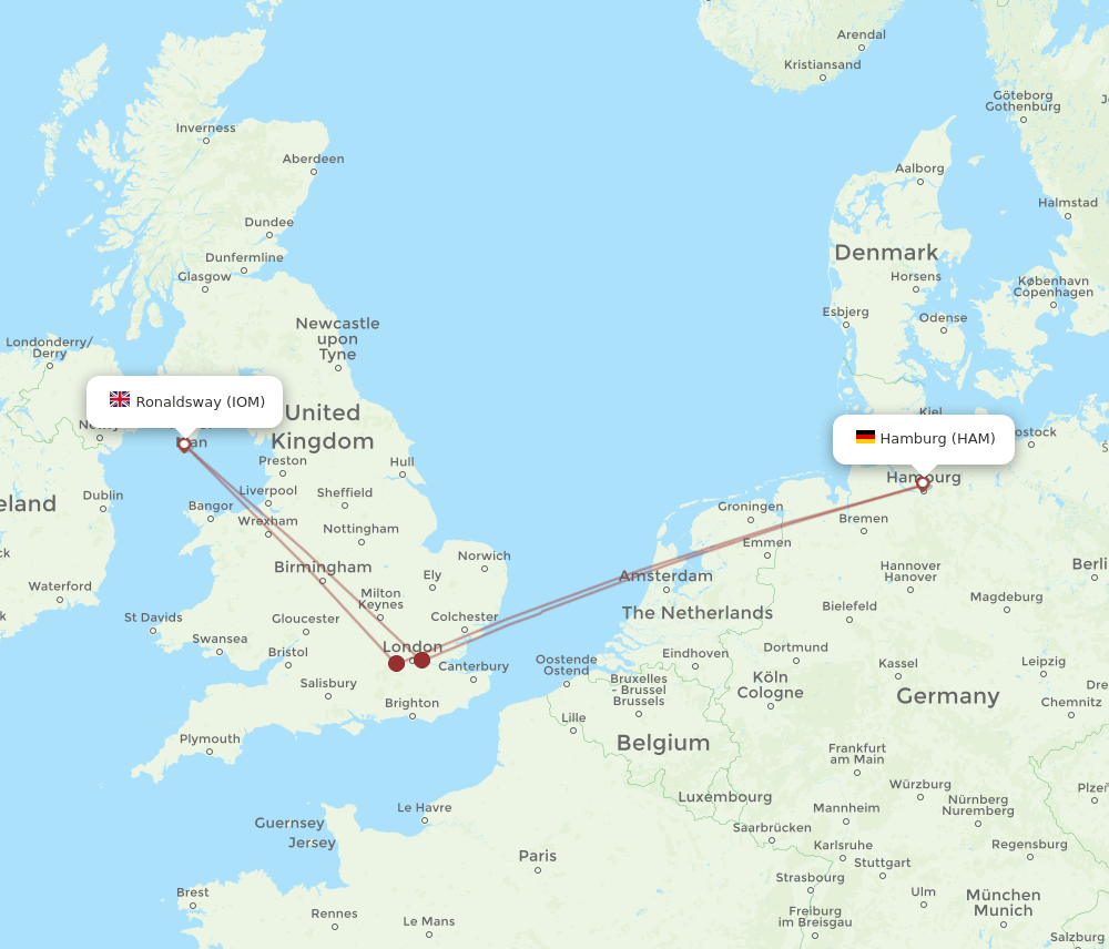 IOM-HAM flight routes
