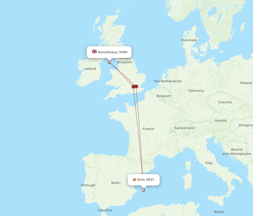 IOM-IBZ flight routes
