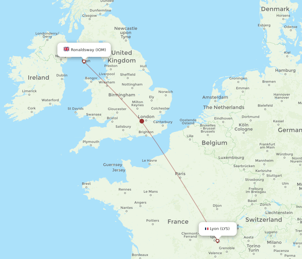 IOM-LYS flight routes
