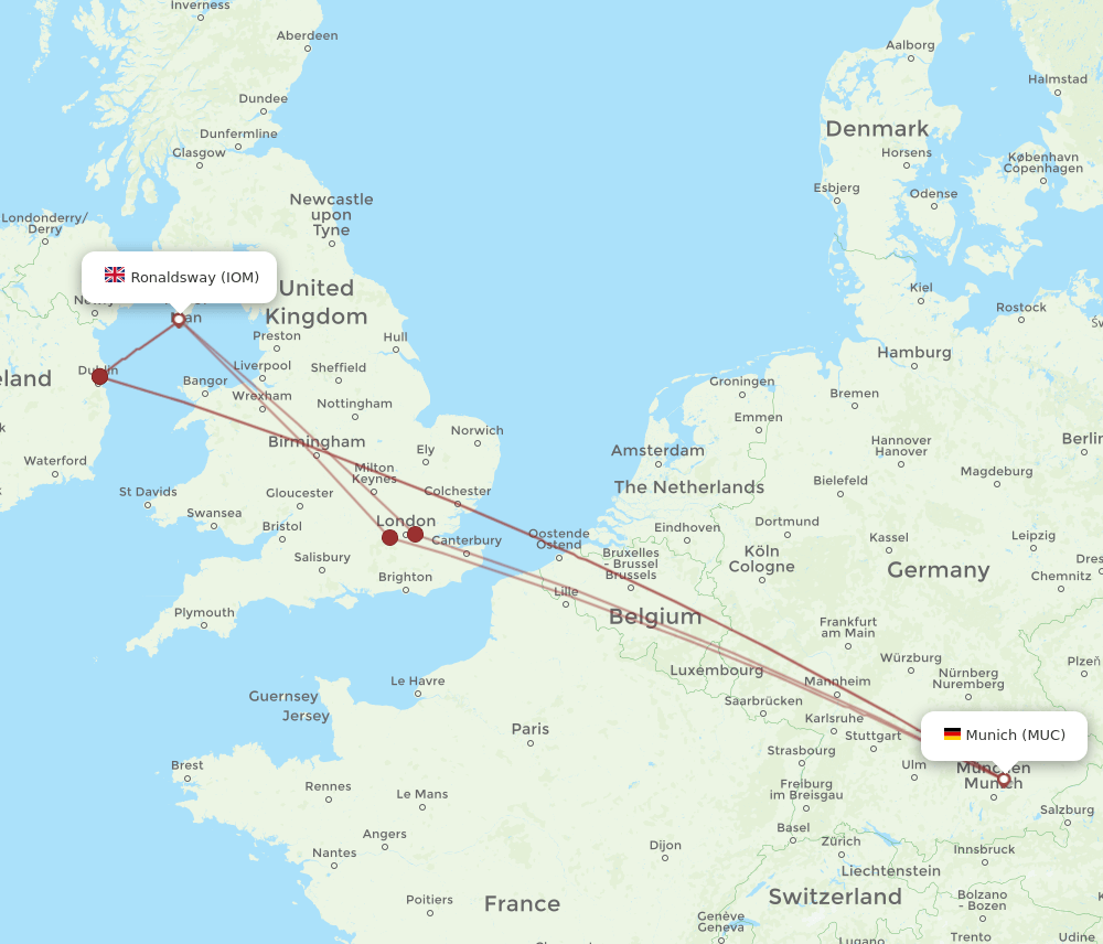 IOM-MUC flight routes