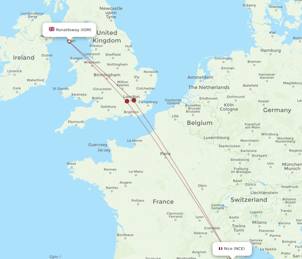IOM-NCE flight routes