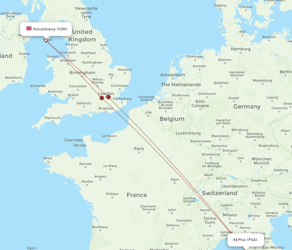 IOM-PSA flight routes