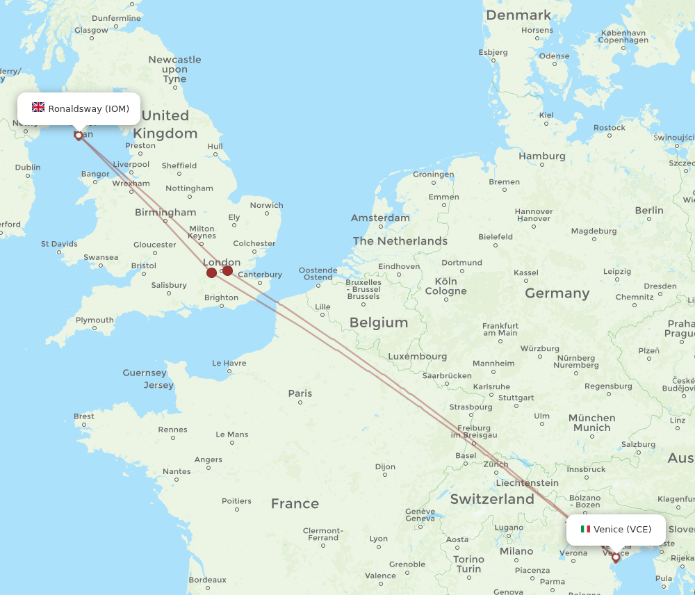 IOM-VCE flight routes