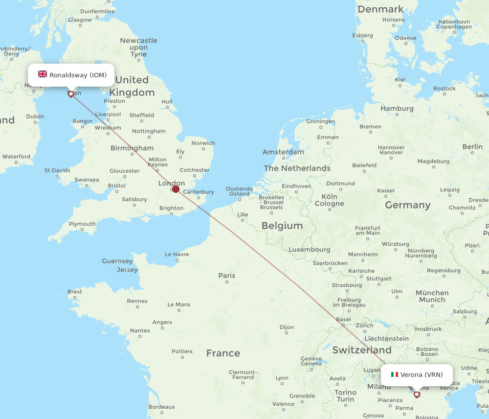 IOM-VRN flight routes