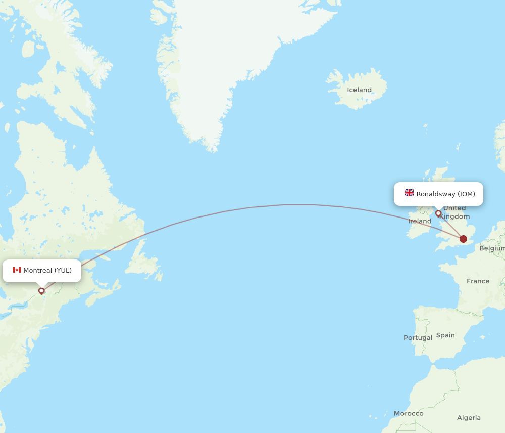 IOM-YUL flight routes