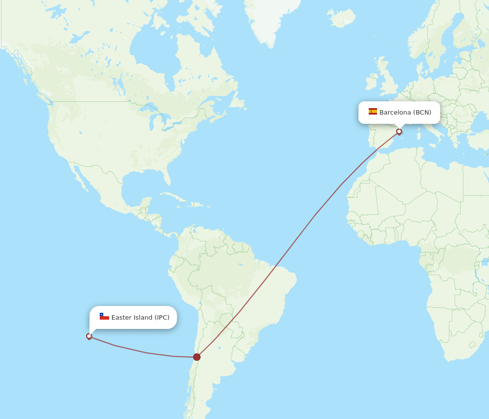 BCN to IPC flights and routes map
