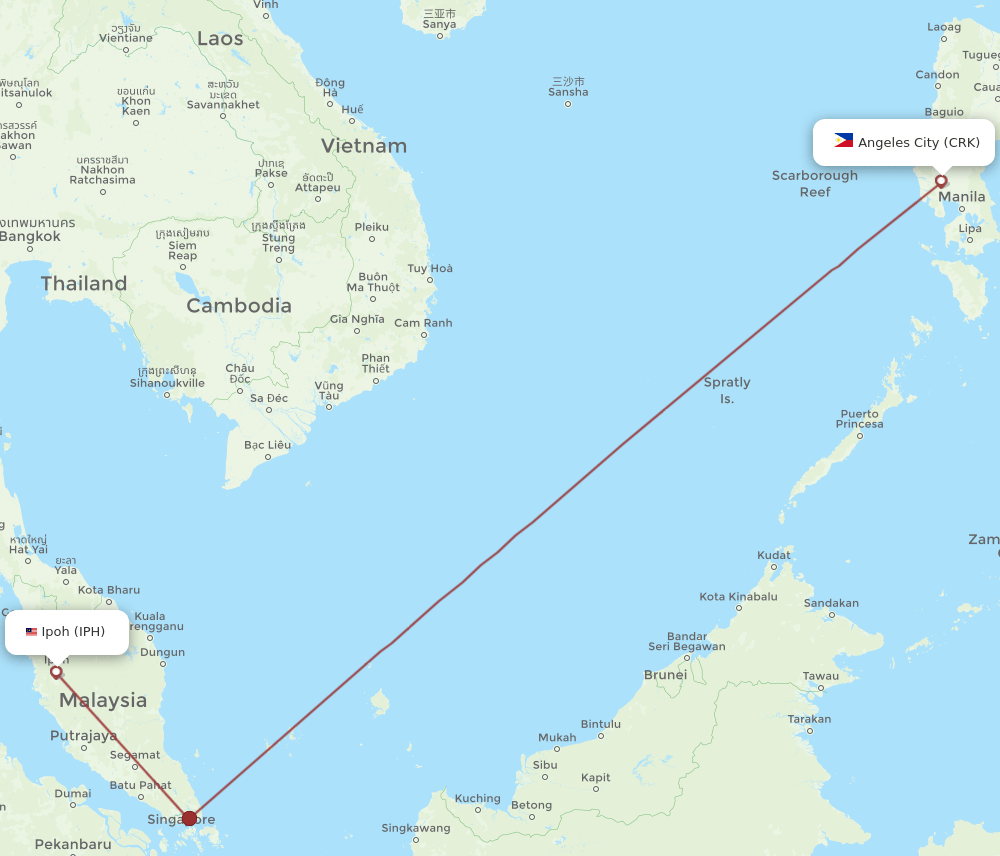 IPH-CRK flight routes