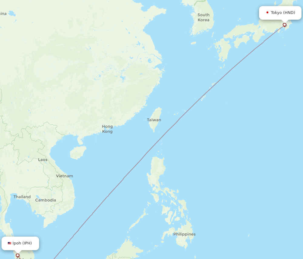 IPH to HND flights and routes map