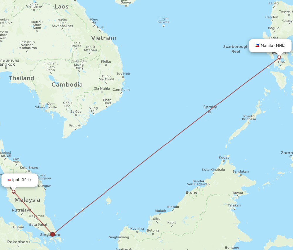 IPH-MNL flight routes