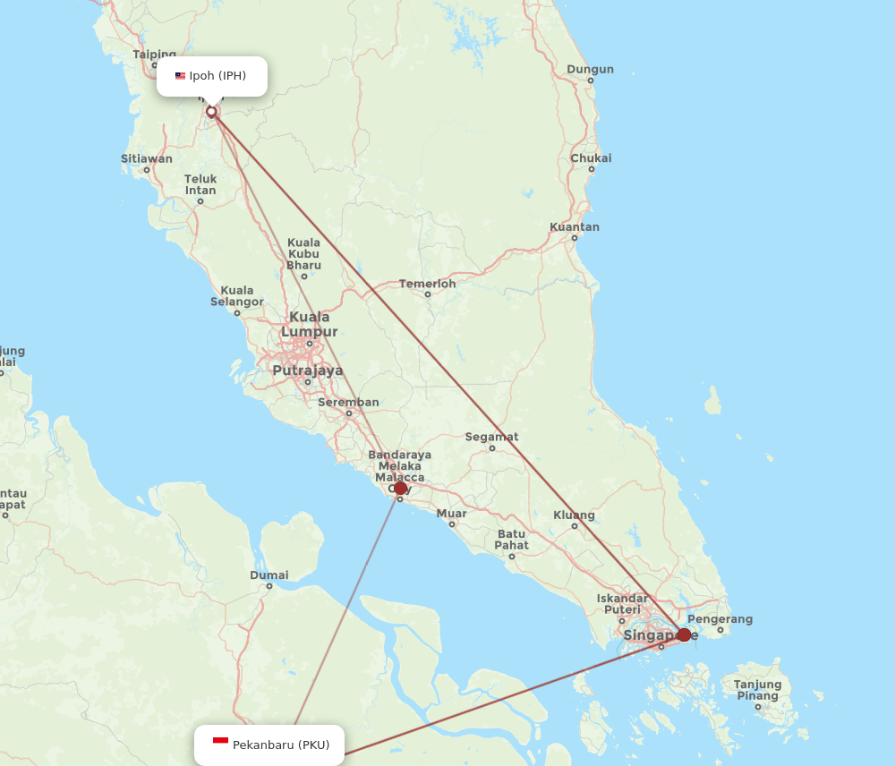 IPH-PKU flight routes