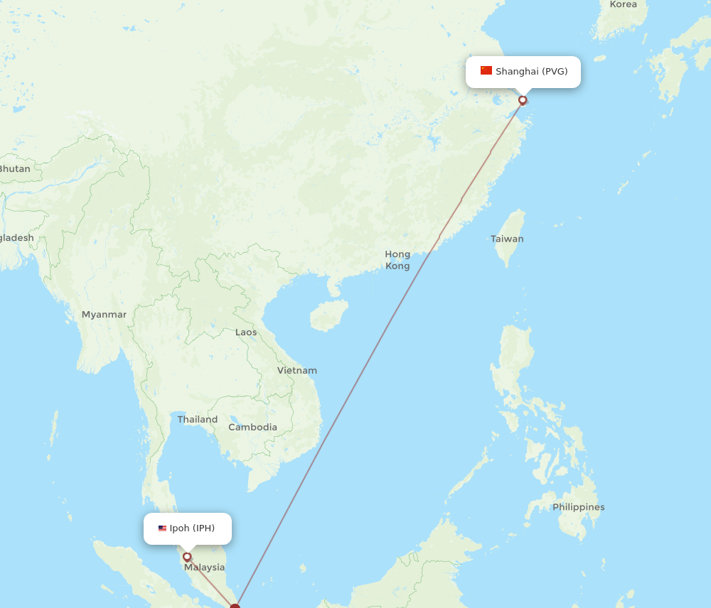 IPH-PVG flight routes
