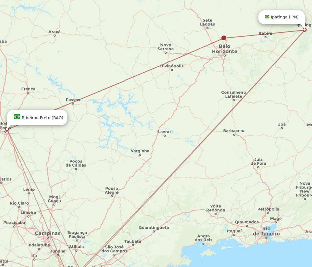 IPN to RAO flights and routes map
