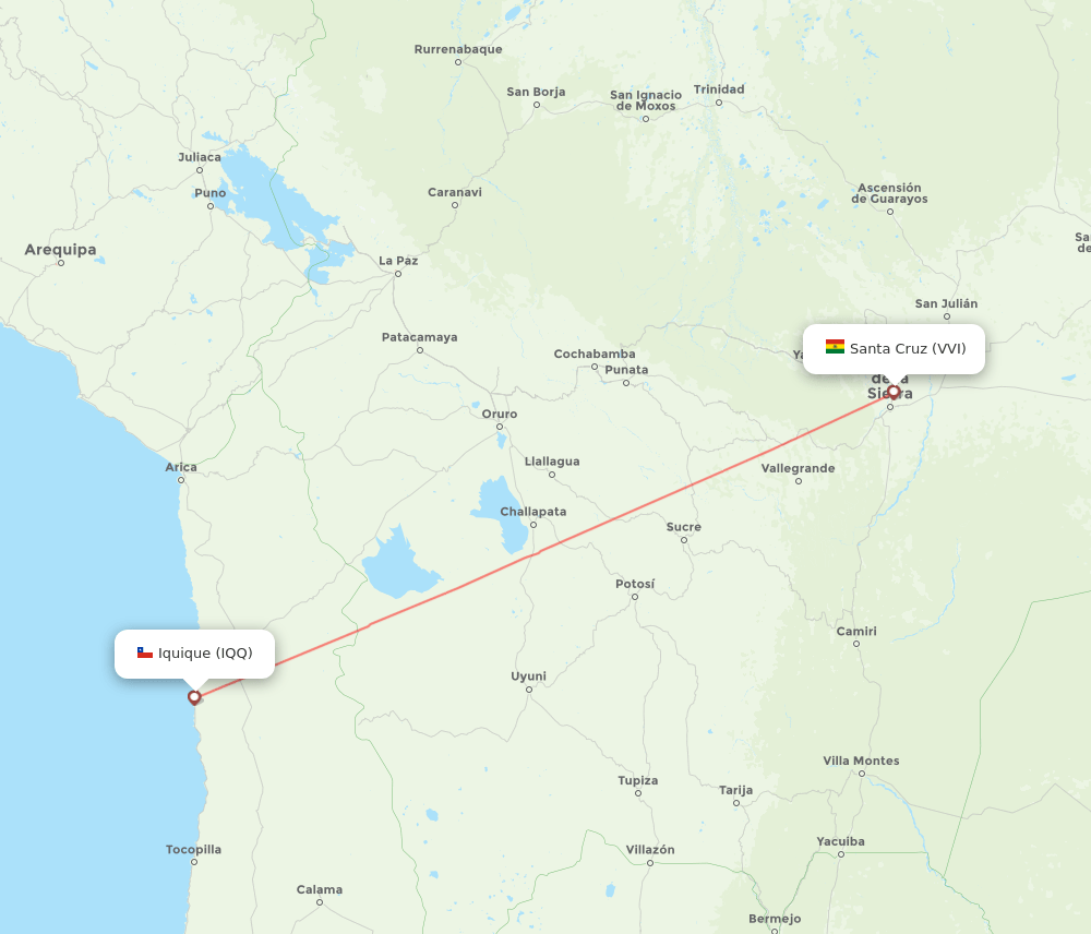 IQQ-VVI flight routes