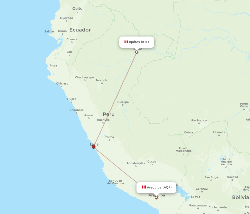 IQT to AQP flights and routes map