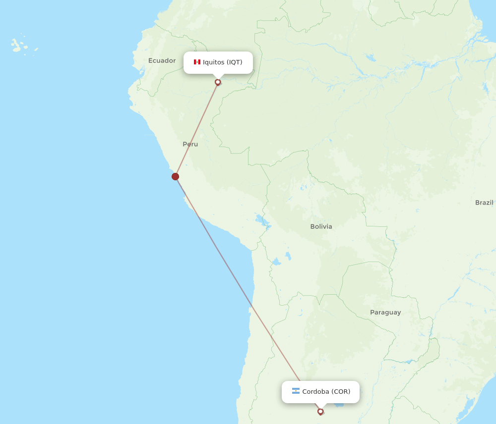 IQT-COR flight routes