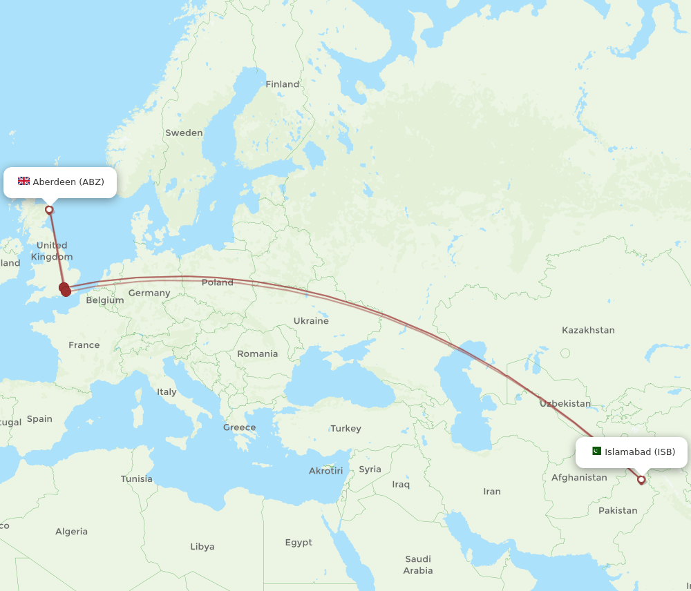 ISB-ABZ flight routes
