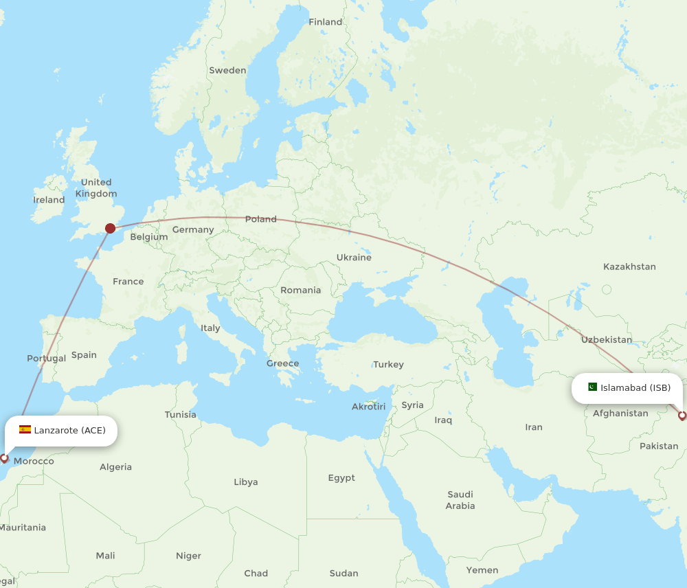 ISB to ACE flights and routes map