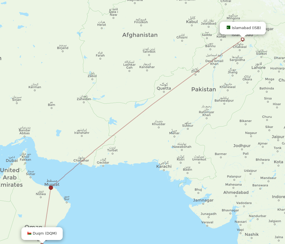 ISB-DQM flight routes