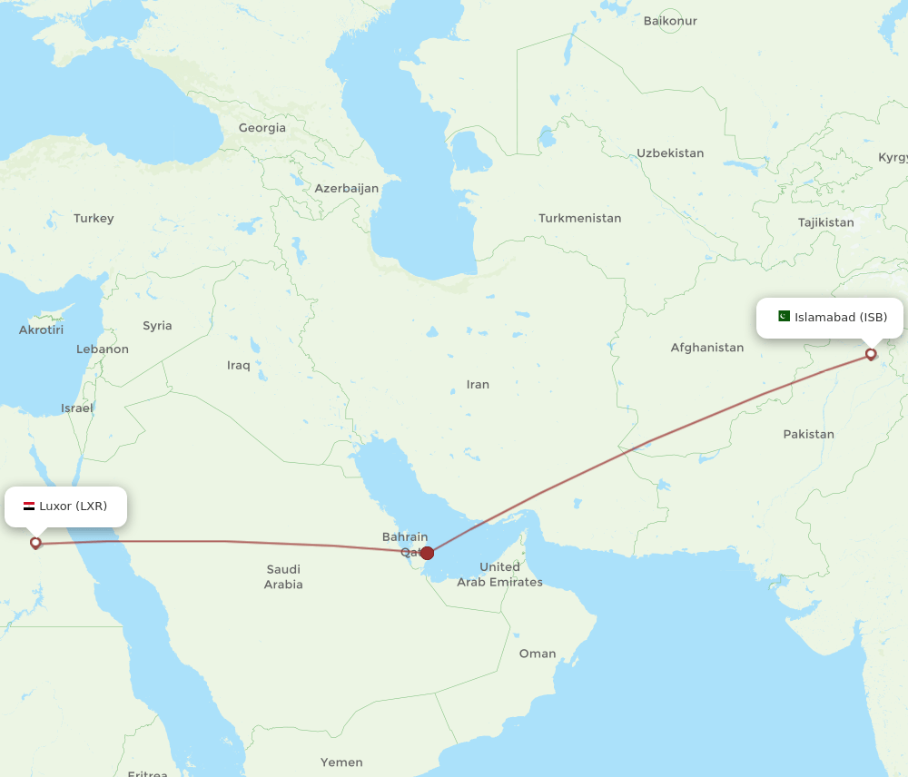 ISB-LXR flight routes