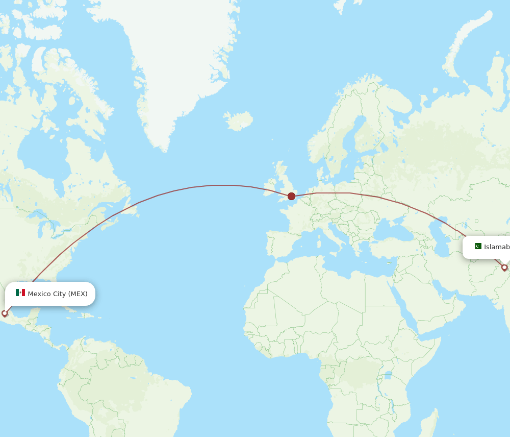 ISB-MEX flight routes