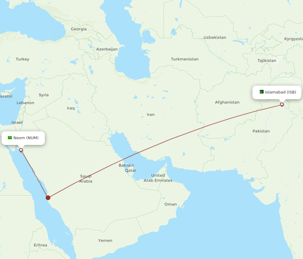 ISB-NUM flight routes